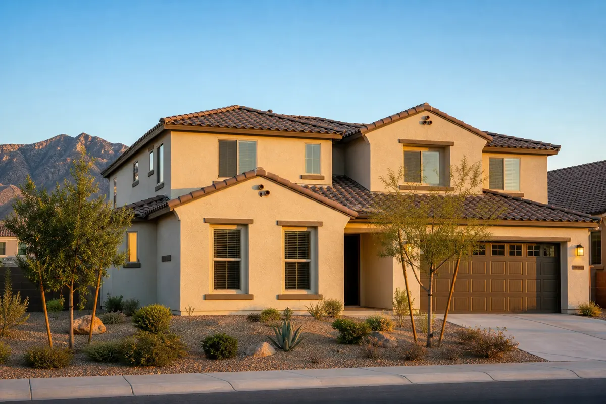 Typical Arizona East Valley two-story stucco home — the kind of real home A&A Cooling & Heating serves every day